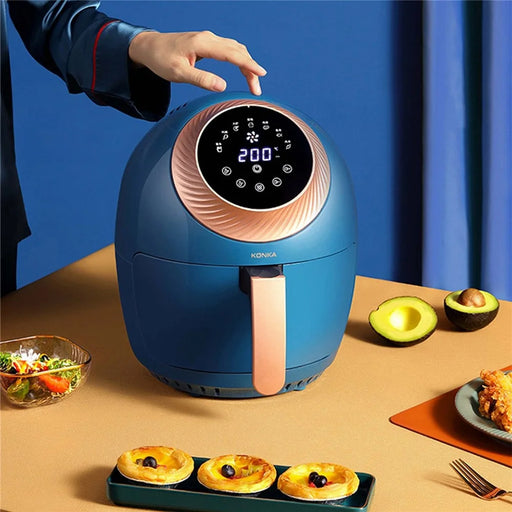 KONKA KGKZ-AS2 EU Plug 3.5L Smart Touch Control Electric Oven Healthy Oilless Air Fryer French Fries Maker (No FDA Certificate, BPA-Free) - Blue - 2