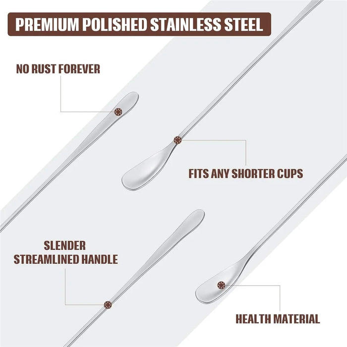 10Pcs 12cm Leaf Design Stainless Steel Fruit Dessert Spoon / Fork, Silver (BPA Free, No FDA) - Fork - 4