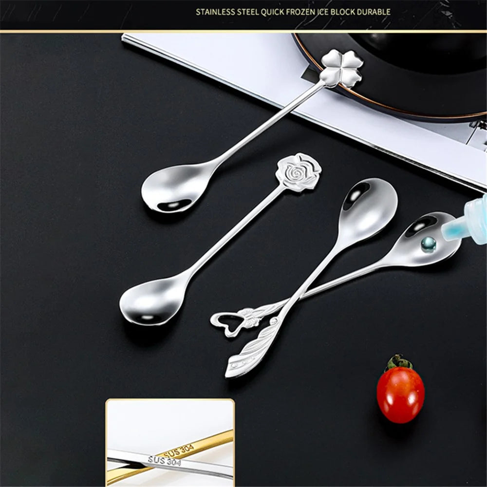 Stainless Steel Coffee Tea Stirring Spoon Dessert Spoon, Silver (BPA Free, No FDA) - Clover - 5