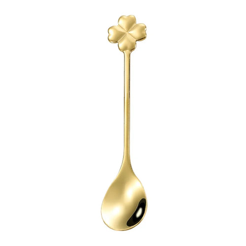 Coffee Tea Stirring Spoon Stainless Steel Dessert Spoon, Gold (BPA Free, No FDA) - Clover - 1