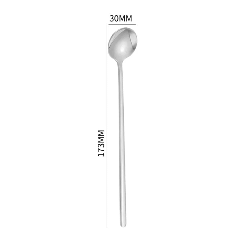 5Pcs Small Coffee Spoon Stainless Steel Round Dessert Spoon (BPA Free, No FDA Certificate) - Silver - 7