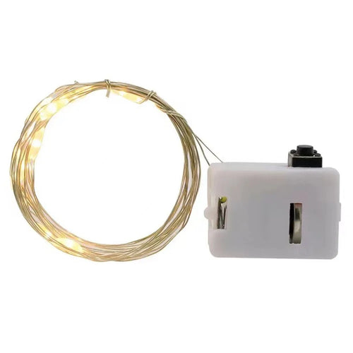 2 Meters/20 Lights LED Copper Wire Firefly Lights for Cake/Flowers/Gifts/Wedding/Christmas Decorations - Warm White - 1