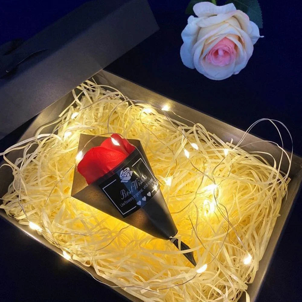 2 Meters/20 Lights LED Copper Wire Firefly Lights for Cake/Flowers/Gifts/Wedding/Christmas Decorations - Warm White - 4