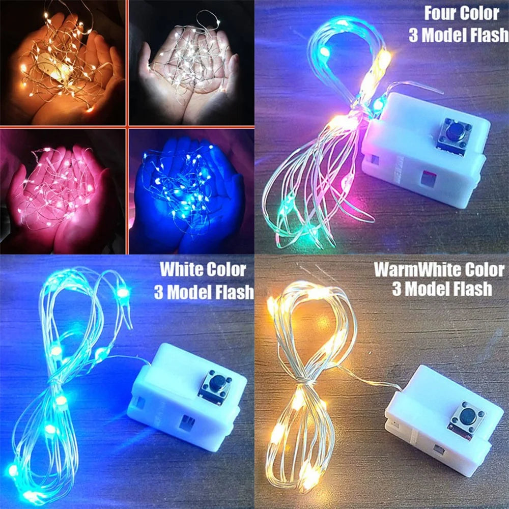 2 Meters/20 Lights LED Copper Wire Firefly Lights for Cake/Flowers/Gifts/Wedding/Christmas Decorations - Warm White - 6