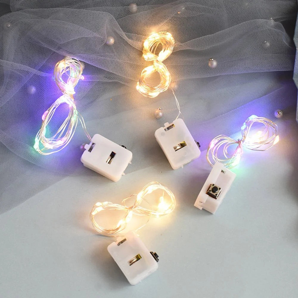 2 Meters/20 Lights LED Copper Wire Firefly Lights for Cake/Flowers/Gifts/Wedding/Christmas Decorations - Warm White - 7