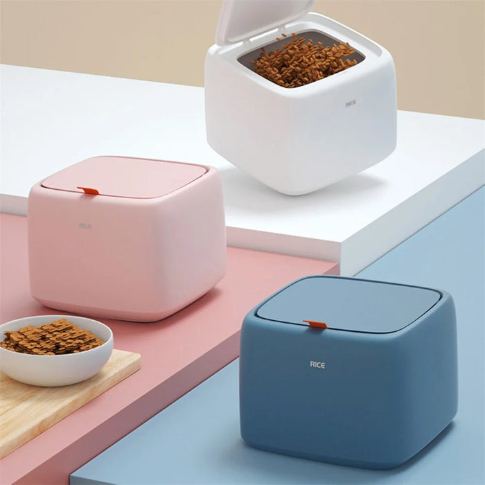 Household Food Storage Bucket Rice Storage Container Moisture-proof Cat Dog Food Storage Bucket (No FDA Certificate, BPA-free) - Pink - 5
