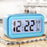 Battery Powered Digital LED Backlight Alarm Clock with Date Temperature Display - Black - 5