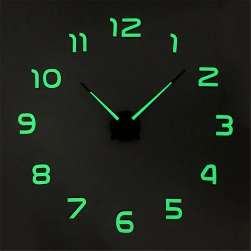 Acrylic 3D Illuminated Quartz Wall Clock Large Sticker Home Office DIY Decoration, 37inch - 1