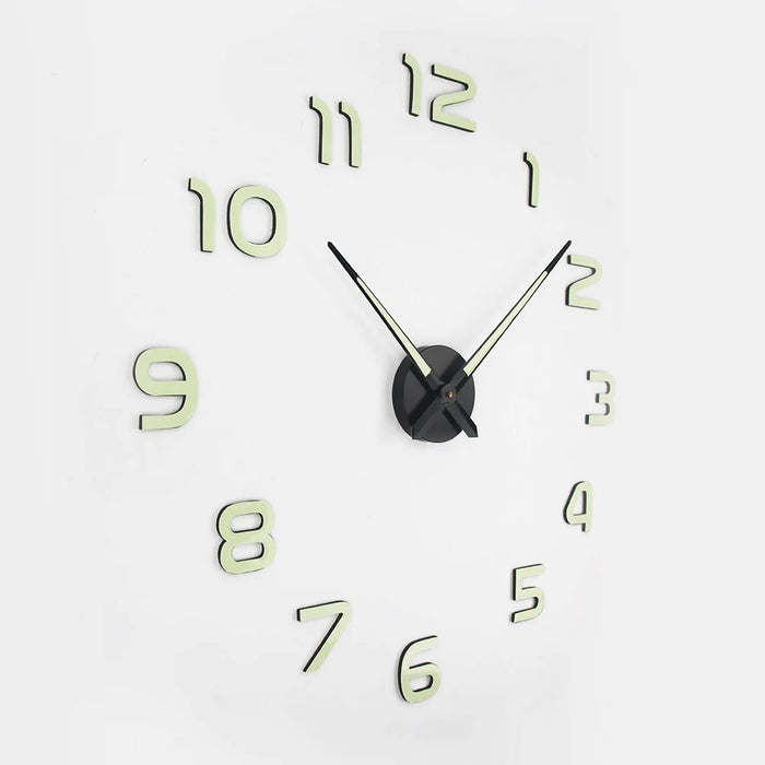 Acrylic 3D Illuminated Quartz Wall Clock Large Sticker Home Office DIY Decoration, 37inch - 2