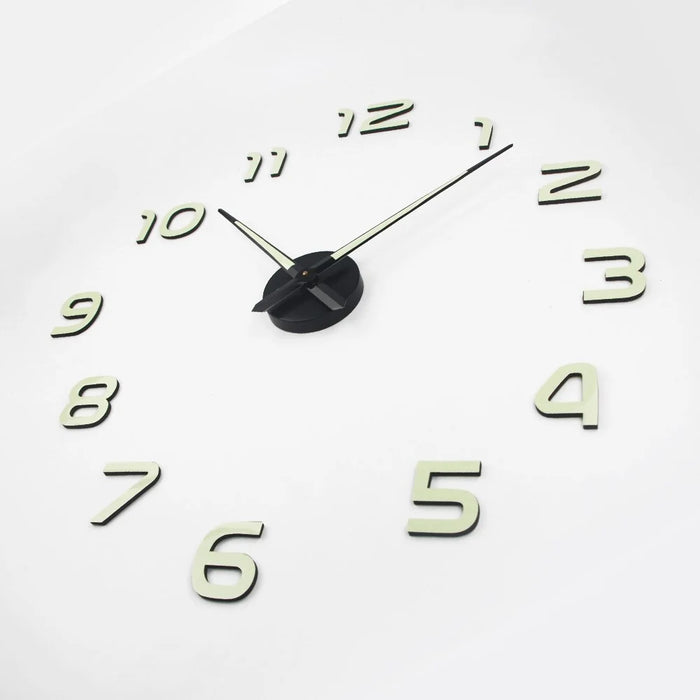 Acrylic 3D Illuminated Quartz Wall Clock Large Sticker Home Office DIY Decoration, 37inch - 3