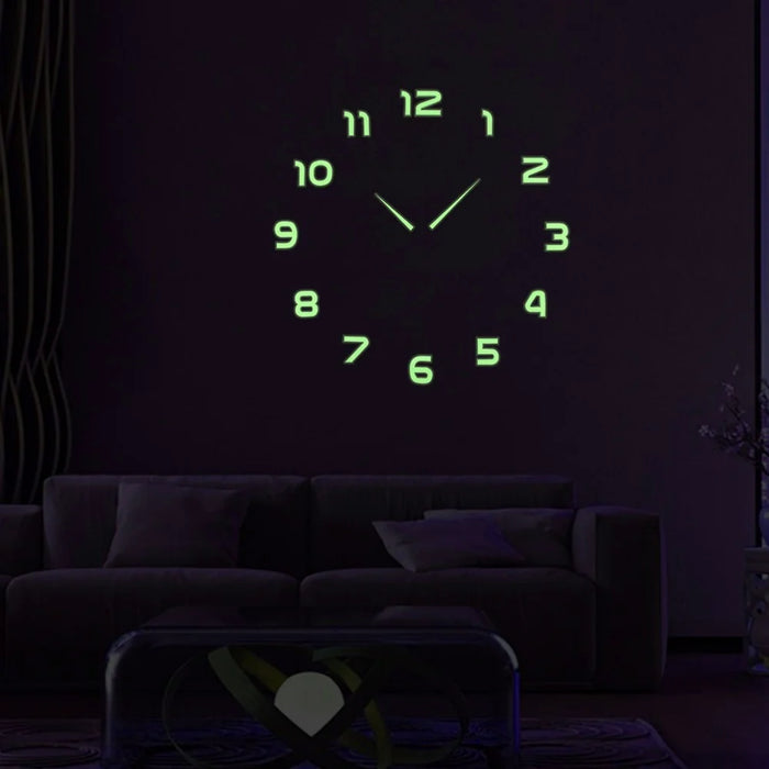 Acrylic 3D Illuminated Quartz Wall Clock Large Sticker Home Office DIY Decoration, 37inch - 5