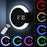 TS-S24 Creative LED Mirror Hollow Wall Clock with Alarm Temperature Ring Light Multi-color Switch - 1