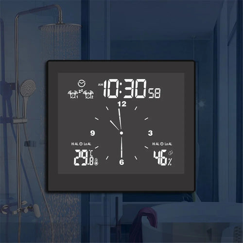 TS-WP10 Multifunctional Home Desktop Wall Clock Countdown Temperature Humidity Alert Waterproof Bathroom Alarm Clock - 1