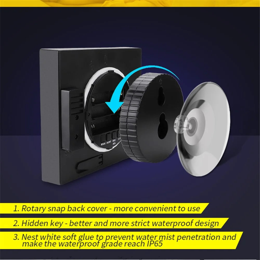 TS-WP10 Multifunctional Home Desktop Wall Clock Countdown Temperature Humidity Alert Waterproof Bathroom Alarm Clock - 3