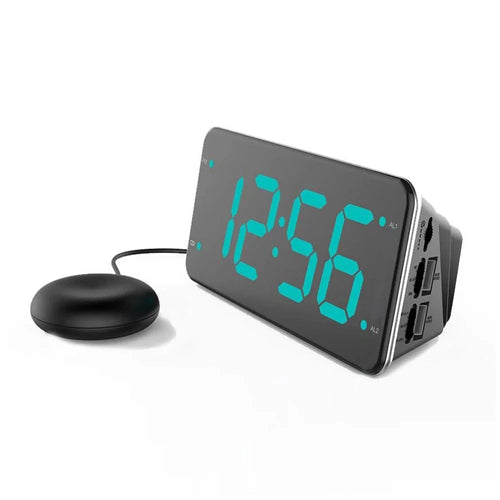 LIELONGREN T1H LED Digital Alarm Clock Dual Alarm Clocks with Snooze and Adjustable Volume (No Battery) - Green - 1