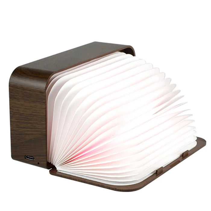 Y1 Wooden Alarm Clock Time Display Colorful Creative Book-shaped Light Desktop USB Rechargeable Smart Alarm Clock - 2