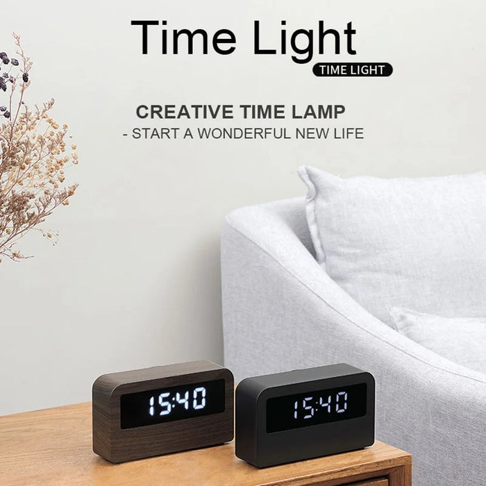 Y1 Creative Book-shaped Light Clock Time Display USB Rechargeable Smart Clock - Black - 3