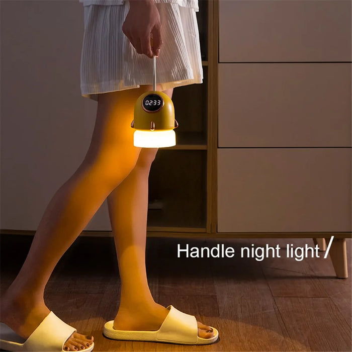 TW-L47 Portable Night Light Alarm Clock Romantic Projector Night Light for Kid Bedroom Home - Yellow - 2