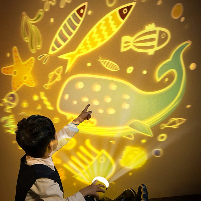 TW-L47 Portable Night Light Alarm Clock Romantic Projector Night Light for Kid Bedroom Home - Yellow - 3