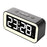 FY302 Digital Alarm Clock  Voice Control Time Display LED Light Makeup Mirror for Office Home - Black - 1