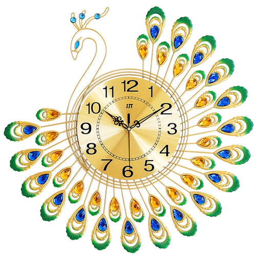JT18116 60X60cm Creative 3D Peacock Wall Clock for Home Decoration and Living Room Decoration Handicraft Decoration Clock - 1