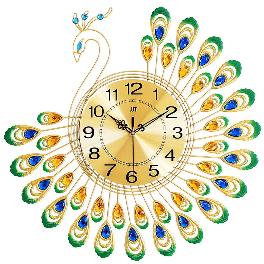 JT18116 60X60cm Creative 3D Peacock Wall Clock for Home Decoration and Living Room Decoration Handicraft Decoration Clock - 1