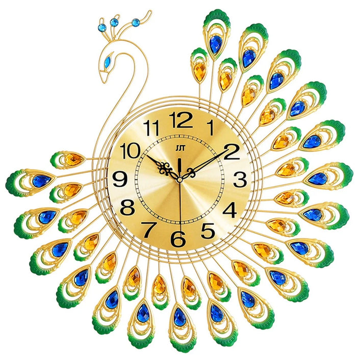 JT18116 60X60cm Creative 3D Peacock Wall Clock for Home Decoration and Living Room Decoration Handicraft Decoration Clock - 1