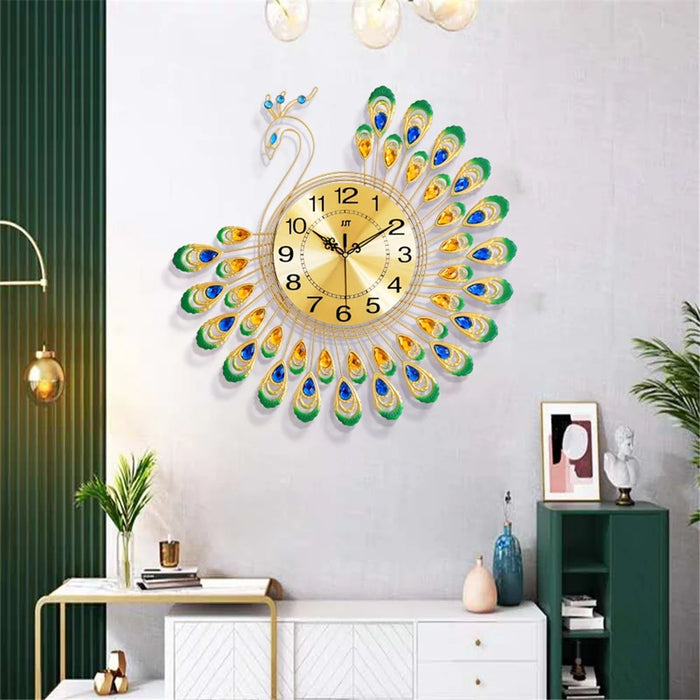 JT18116 60X60cm Creative 3D Peacock Wall Clock for Home Decoration and Living Room Decoration Handicraft Decoration Clock - 4