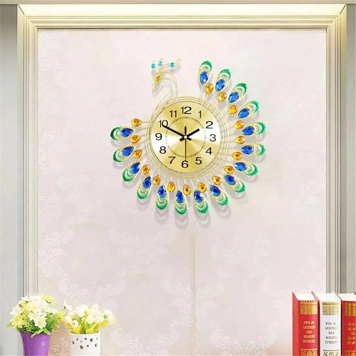 JT18116 60X60cm Creative 3D Peacock Wall Clock for Home Decoration and Living Room Decoration Handicraft Decoration Clock - 7