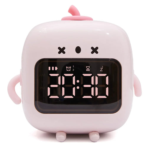 C3 Kid's Alarm Clock Digital Cute Bedside Clock Countdown Function Children's Sleep Trainer Snooze Traning Tool for Boys and Girls - Pink - 1