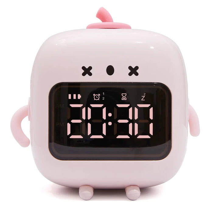 C3 Kid's Alarm Clock Digital Cute Bedside Clock Countdown Function Children's Sleep Trainer Snooze Traning Tool for Boys and Girls - Pink - 1
