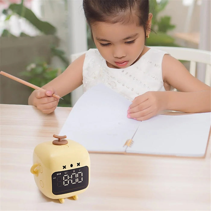 C3 Kid's Alarm Clock Digital Cute Bedside Clock Countdown Function Children's Sleep Trainer Snooze Traning Tool for Boys and Girls - Pink - 7