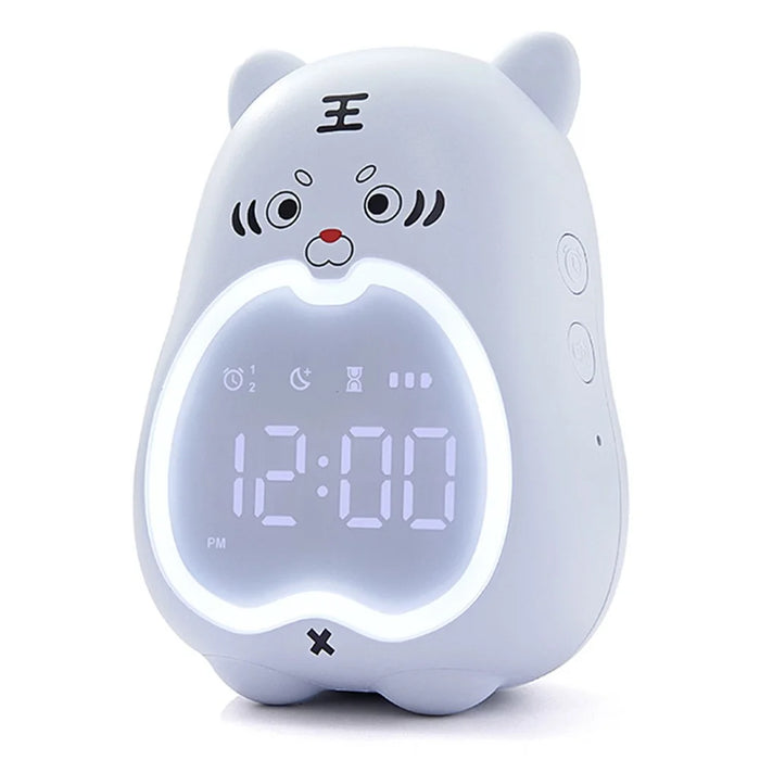 XR-MM-C2110 Cute Tiger Shaped Alarm Clock Creative Electronic Clock Multifunction Study Training Time Setting Touch Controlled Clock - Blue - 1