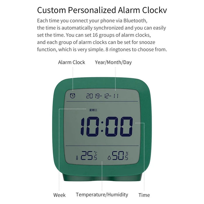XIAOMI YOUPIN QingPing Bluetooth-compatible Temperature Humidity Detection Alarm Clock with Adjustable Backlit (Chinese Version) - Green - 2