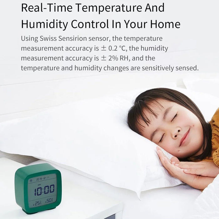 XIAOMI YOUPIN QingPing Bluetooth-compatible Temperature Humidity Detection Alarm Clock with Adjustable Backlit (Chinese Version) - Green - 3