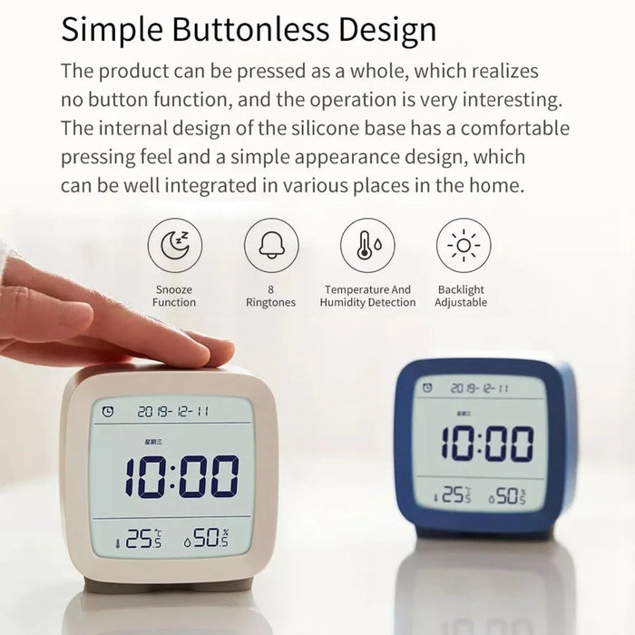 XIAOMI YOUPIN QingPing Bluetooth-compatible Temperature Humidity Detection Alarm Clock with Adjustable Backlit (Chinese Version) - Green - 7