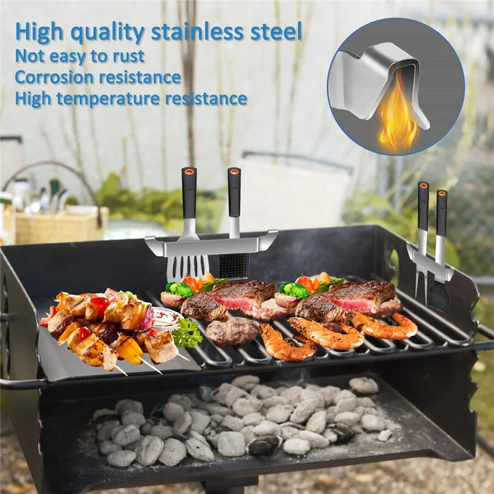 Griddle Spatula Holder 16cm Stainless Steel Barbecue Tool Hold Rack Picnic Accessories, Size S - 6