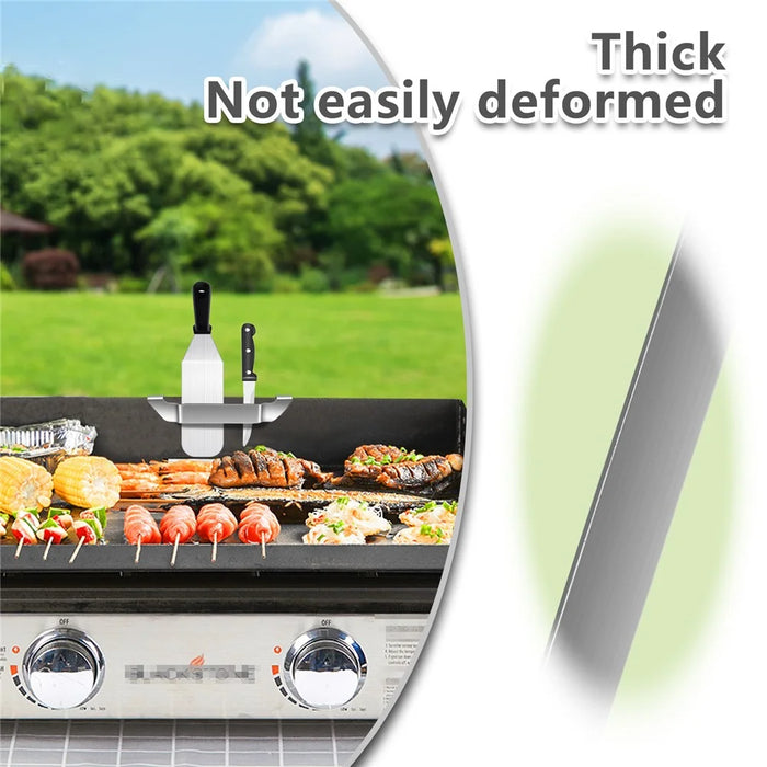 Griddle Spatula Holder 20cm Stainless Steel Barbecue Tool Hold Rack Picnic Accessories, Size M - 5