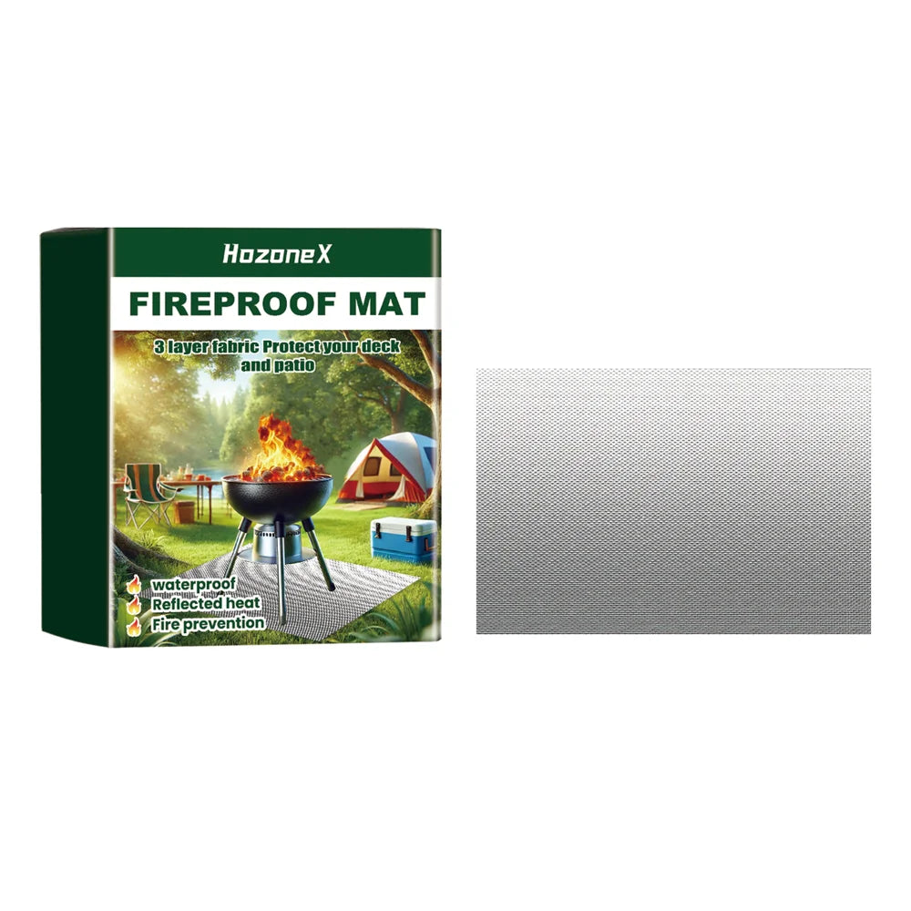 HOZONEX 39x60 Inch Portable BBQ Fire Resistant Mat Outdoor Lawn Patio Fireproof Waterproof Protection Pad - 39*60 Inches - 1