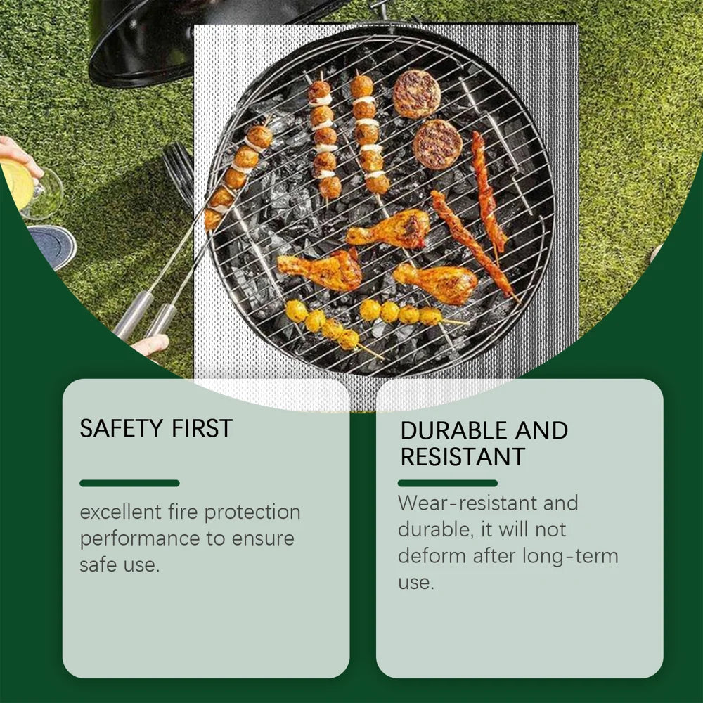 HOZONEX 39x60 Inch Portable BBQ Fire Resistant Mat Outdoor Lawn Patio Fireproof Waterproof Protection Pad - 39*60 Inches - 3