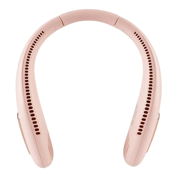 WT-F41 Mini Bladeless Neck Hanging Fan USB Rechargeable Air Cooler Three-Speed Cooling Fan - Pink - 1