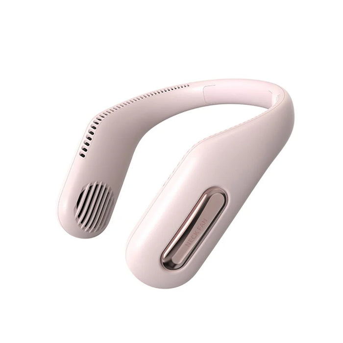 WT-F41 Mini Bladeless Neck Hanging Fan USB Rechargeable Air Cooler Three-Speed Cooling Fan - Pink - 3