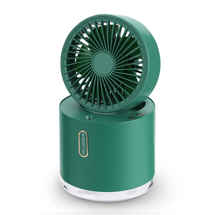 D27 2nd Gen Foldable Desktop Humidifier Cooling Fan Water Spray Mist Air Cooler for Office Home - Green - 1