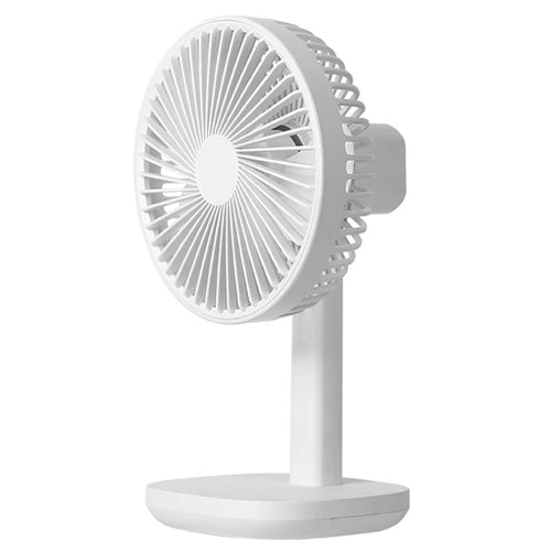 F6 4000mAh Oscillating Standing Desktop Fan 3-Speed Table Fan Mini Personal Fan for Home/Office/Bedroom - White - 1