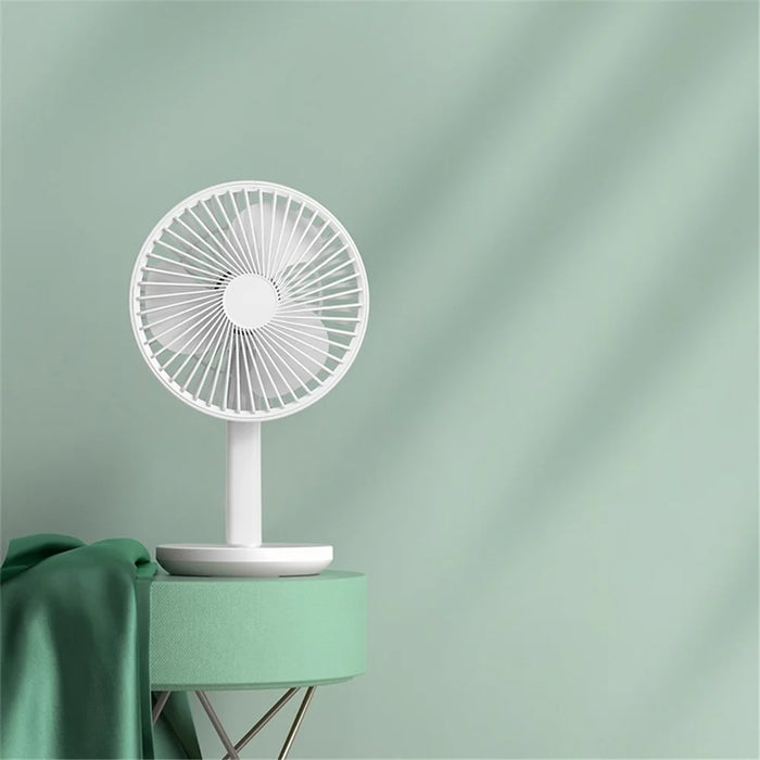 F6 4000mAh Oscillating Standing Desktop Fan 3-Speed Table Fan Mini Personal Fan for Home/Office/Bedroom - White - 3
