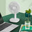 F6 4000mAh Oscillating Standing Desktop Fan 3-Speed Table Fan Mini Personal Fan for Home/Office/Bedroom - White - 7