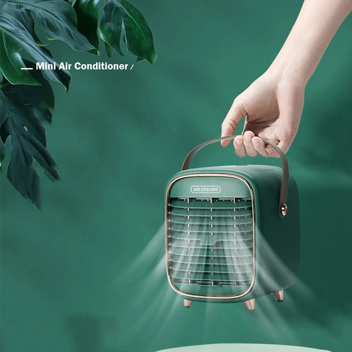 YX-Y3 240ml 2000mAh Portable Mini Desktop Air Cooler Mist Maker Fan Ventilator Combinations Fan Humidifier Sprayer Fan for Home/Office/Bedroom - Green - 2