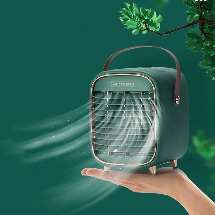YX-Y3 240ml 2000mAh Portable Mini Desktop Air Cooler Mist Maker Fan Ventilator Combinations Fan Humidifier Sprayer Fan for Home/Office/Bedroom - Green - 4