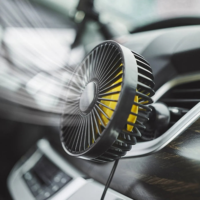 F22 Car Air Vent Fan Rotation Fan 3 Wind Speeds Adjustable USB Charging Air Conditioner Cooling Mini Fan - 5