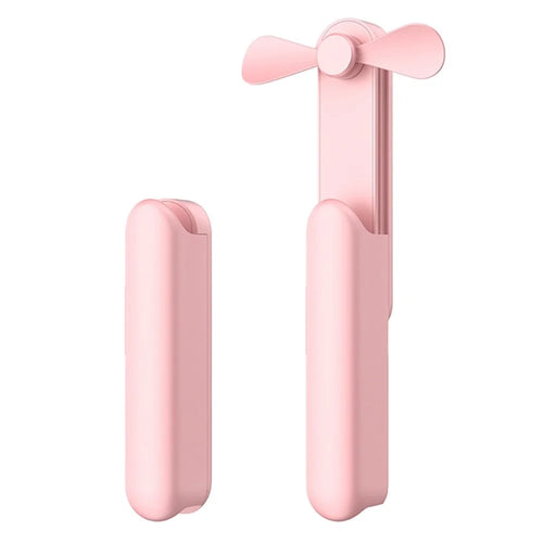 Q40 Portable Fan 3 Wind Speeds Adjustable USB Power Bank Cooling Fan Desktop Electric Students Fan (CE Certificated) - Pink - 1